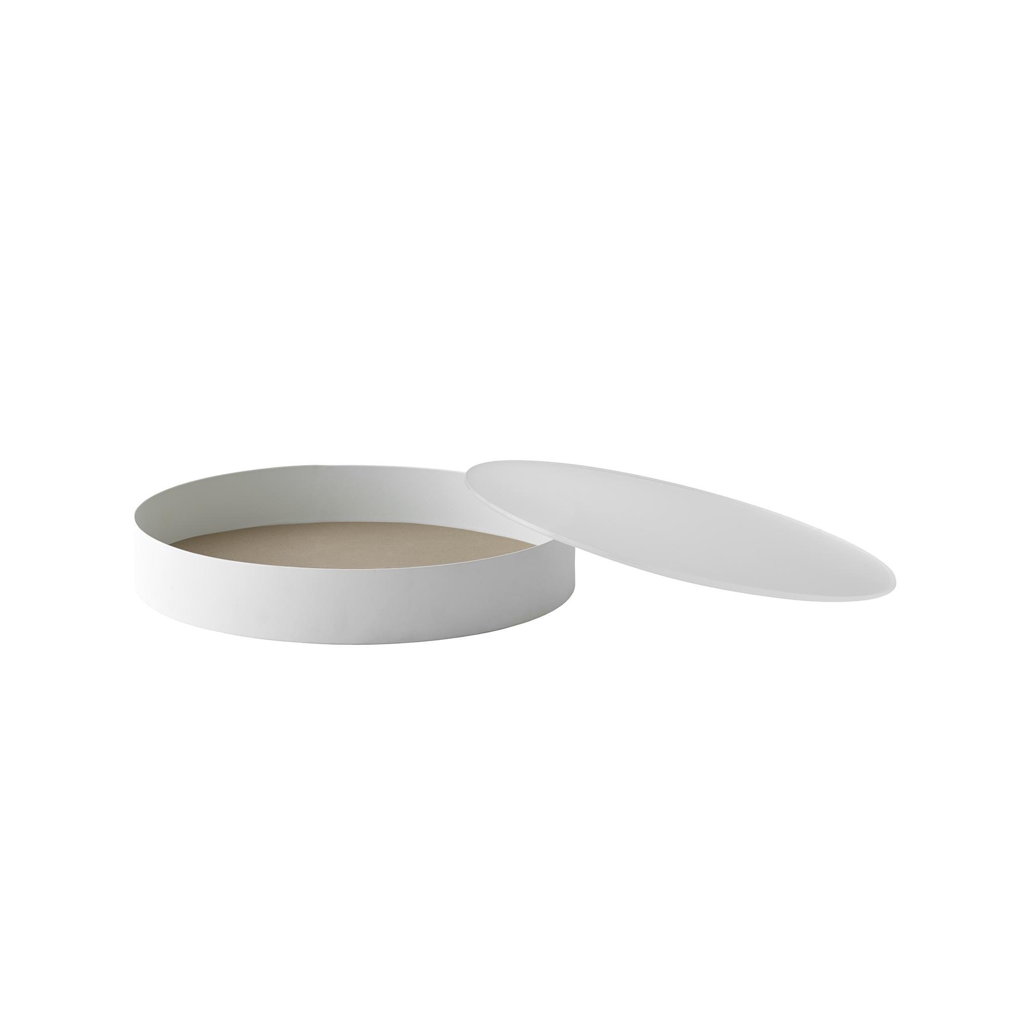 men-u Menu Blur Box, Blanco/marrón, H 4cm, Ø 25cm