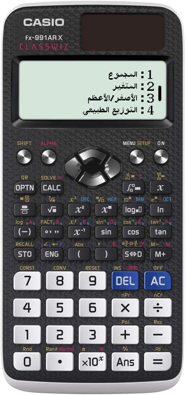 Close-up of Casio fx-991AR X Scientific Calculator keypad and display