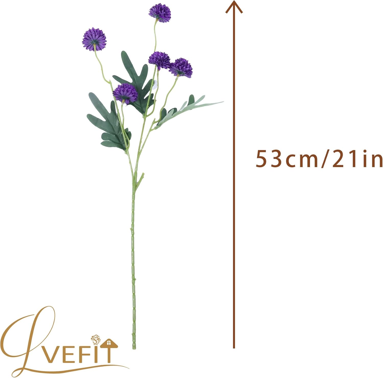 LVEFIT 10 Pcs Purple Kiku FlowerFake Mums Long Stem Flowers,Faux Kiku Flower Bulk,Silk Flowers Mini Chrysanthemum Floral Arrangements,Artificial Flowers Chrysanth Mini Fake Flower
