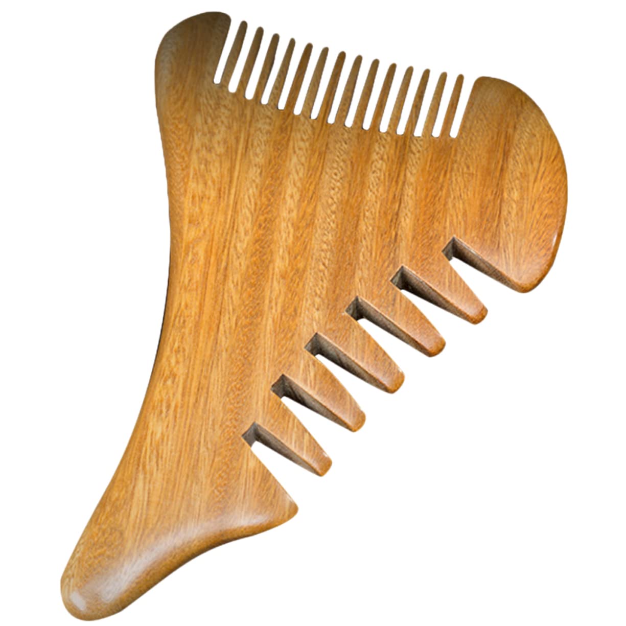 Peine de madera de sándalo Peine de madera Bigote Cabello Madera Estático Desenredante natural Masajeador de cuero cabelludo de madera Barba Cabeza estrecha Sin peines domésticos portátiles Peine con