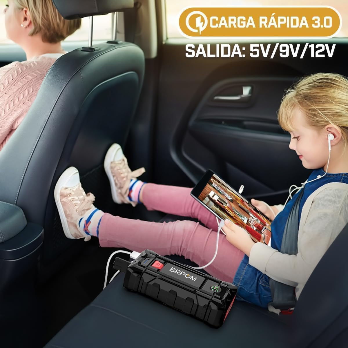 BRPOM Arrancador de Coches 10000A 12V Jump Starter Carga Rápida QC3.0