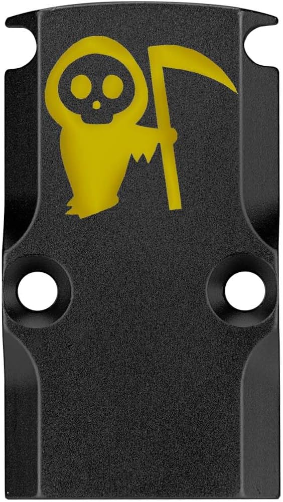NDZ Performance Optic RMR Cover Plate for Glock Gen 1-5, fits Trijicon Slide Cuts & Holosun 407C / 507C, Black Anodized Aluminum with Color Filled Engraving, Made in The USA - Choose Image