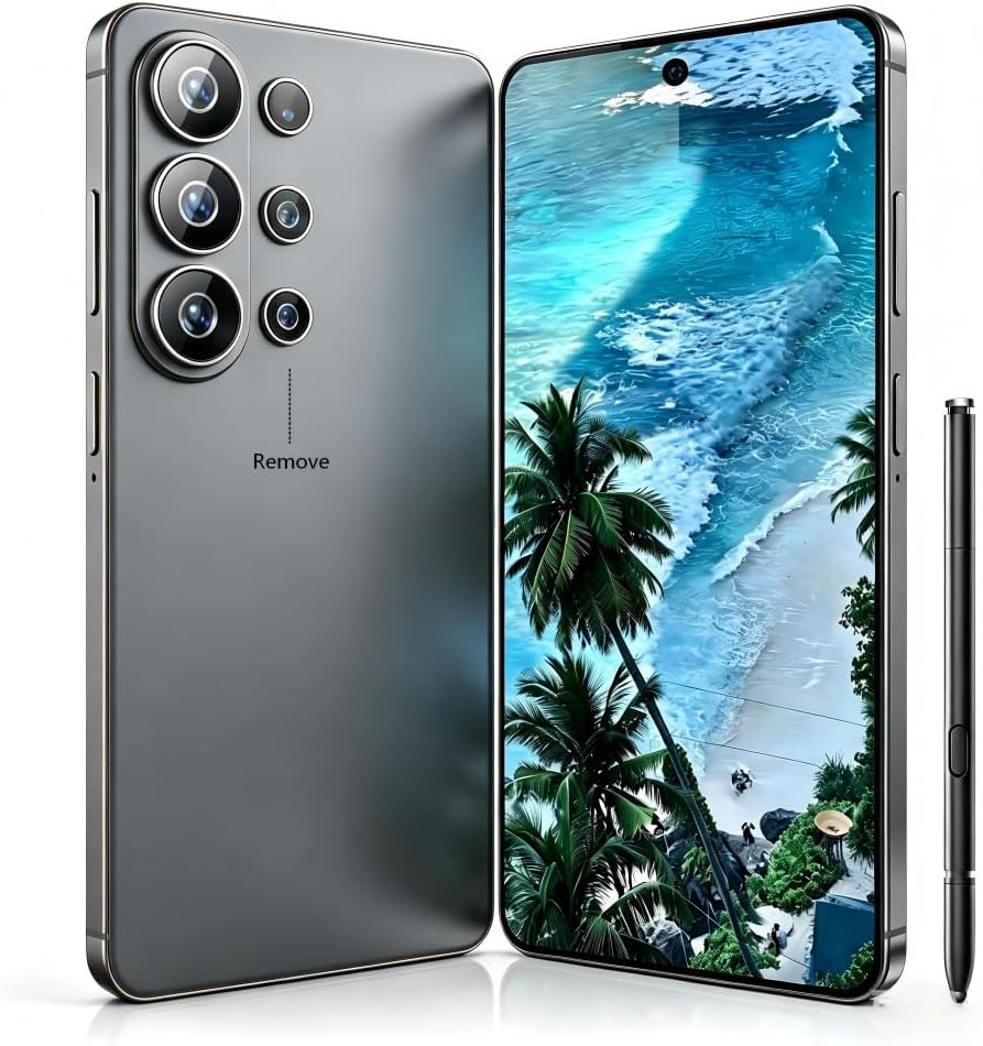 I26 Ultra 5G Unlocked Phone, 16GB+1024GB Smartphone, Cell Phone Android 15 with Built in Pen, 5000mAh Battery,6.99" FHD+ Screen,108MP Camera/Dual SIM/Fingerprint Lock/Face (Grey)