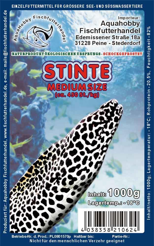 Gefrorene Stinte 1kg – Frostfutter für Raubfische, Reptilien, Katzen & Schildkröten – Fischfrostfutter lose geschüttet – Einzeln entnehmbar – Barf geeignet – Angelköder