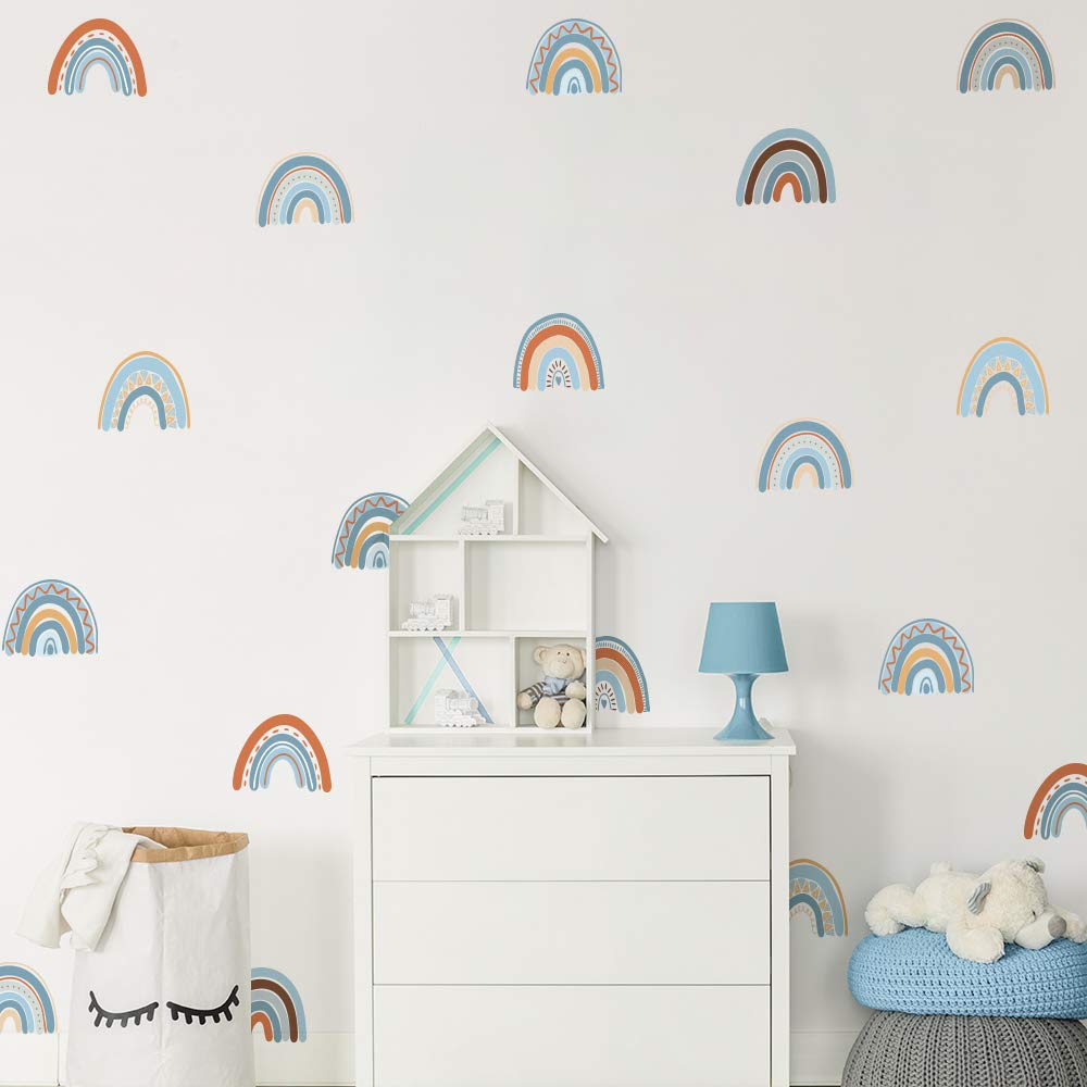 SüssUAEKids Wall Sticker Decor - 36 pieces Ice Mini Rainbow Bohemian Decal Room Decoration DIY Stickers Children's Baby PVC Wall Stickers Self-Adhesive Waterproof SussUAE