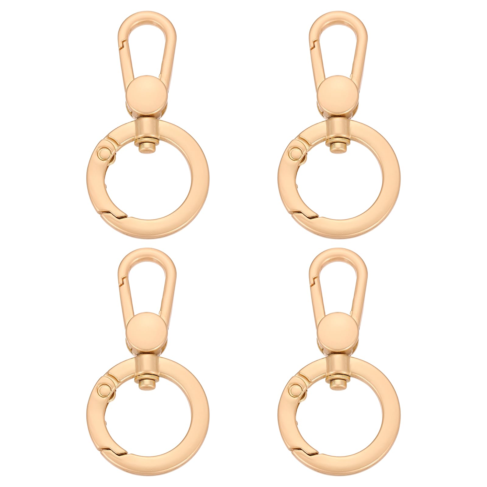 sourcing map 4Pcs Swivel Clasp Clip, Metal Spring Snap Hooks Keychain Key Ring Double Opening Lobster Claw Clasp Zinc Alloy Purse Clips for Jewelry Crafts Lanyard Making, Gold — image 1