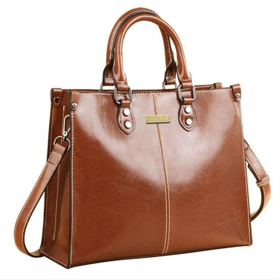 Bolsos de piel auténtica para mujer, bolso de hombro, bolso cruzado, para el trabajo, escuela, negocios, viajes, regalos para mujeres, gran capacidad, con cremallera, correas ajustables y