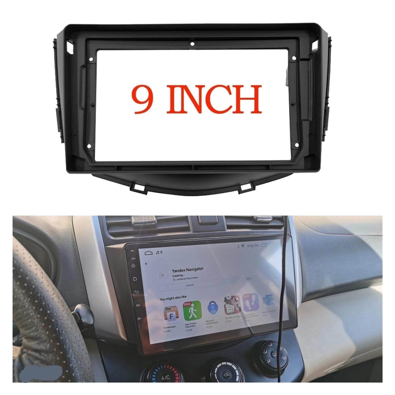 Fit For LIFAN X60 2011-2019 velocímetro del Coche Visualización en Pantalla | Dashboard Installation Trim Refitting Kit Frame Surround CD DVD GPS Bezel Frame 9 Inch