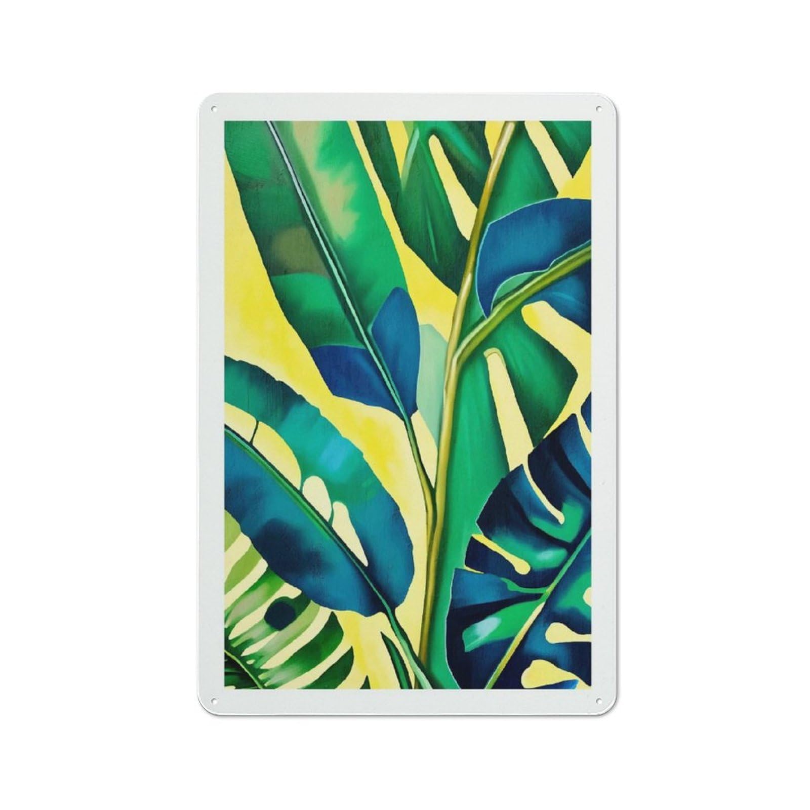 Junmoney Style Metal Wall Sign 30X20cm Featuring Jungle Vibes Painting For Bar Or Restaurant, Gift For Bar Decor Enthusiasts During The Christmas Season