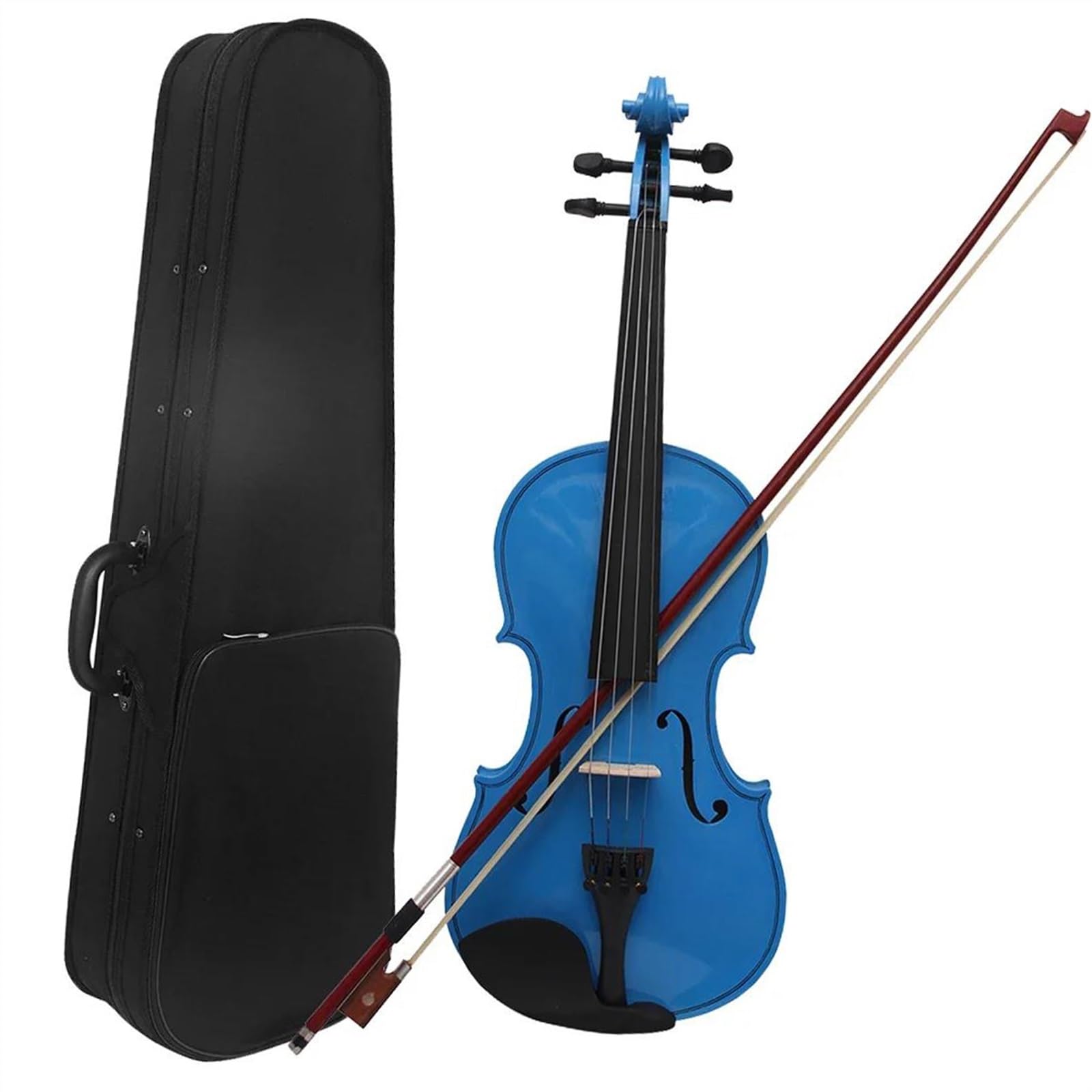 Geige 4/4 Violine Dunkelblau Massivholz Violinenset Für Üben