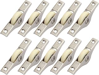 Aexit Cupboard Wardrobe Material Handling Slide Door Top Plate Single Wheel Roller Snatch Blocks 62x25x11mm 10pcs