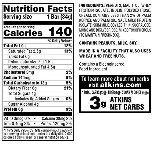 Atkins Endulge Treat Peanut Caramel Cluster Bar. Rich & Decadent Treat. Keto-Friendly. (5 Bars) #TOP2