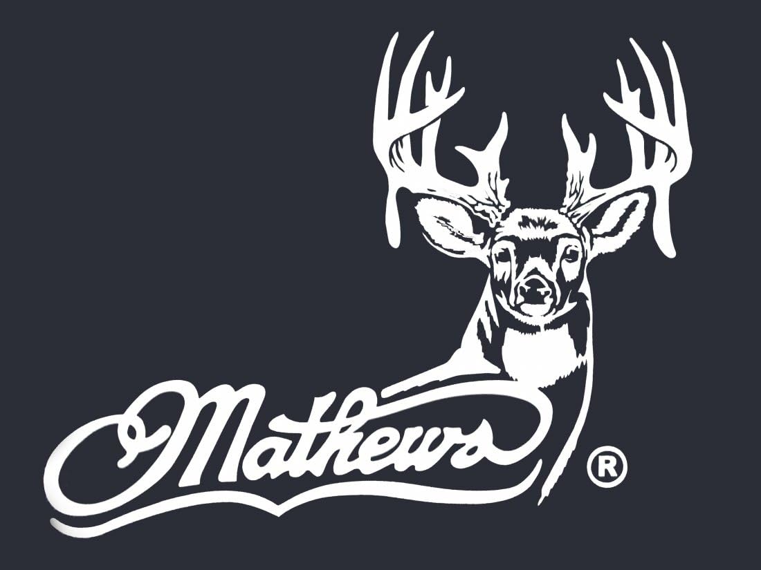 Mathews Archery Logo with Whitetail - White Hunting window decal sticker