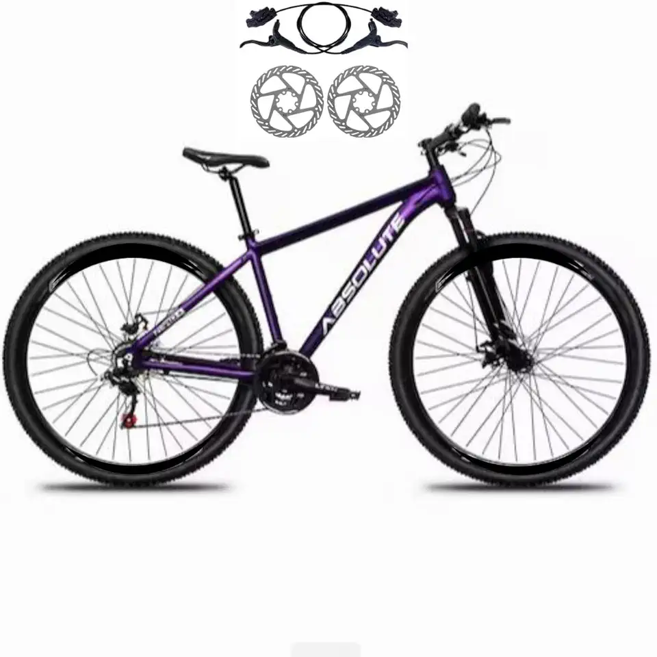 Bicicleta Aro 29 Absolute Nero 5 24 Veocidades MTB Aluminio Freio Hidráulico Suspensão 80mm