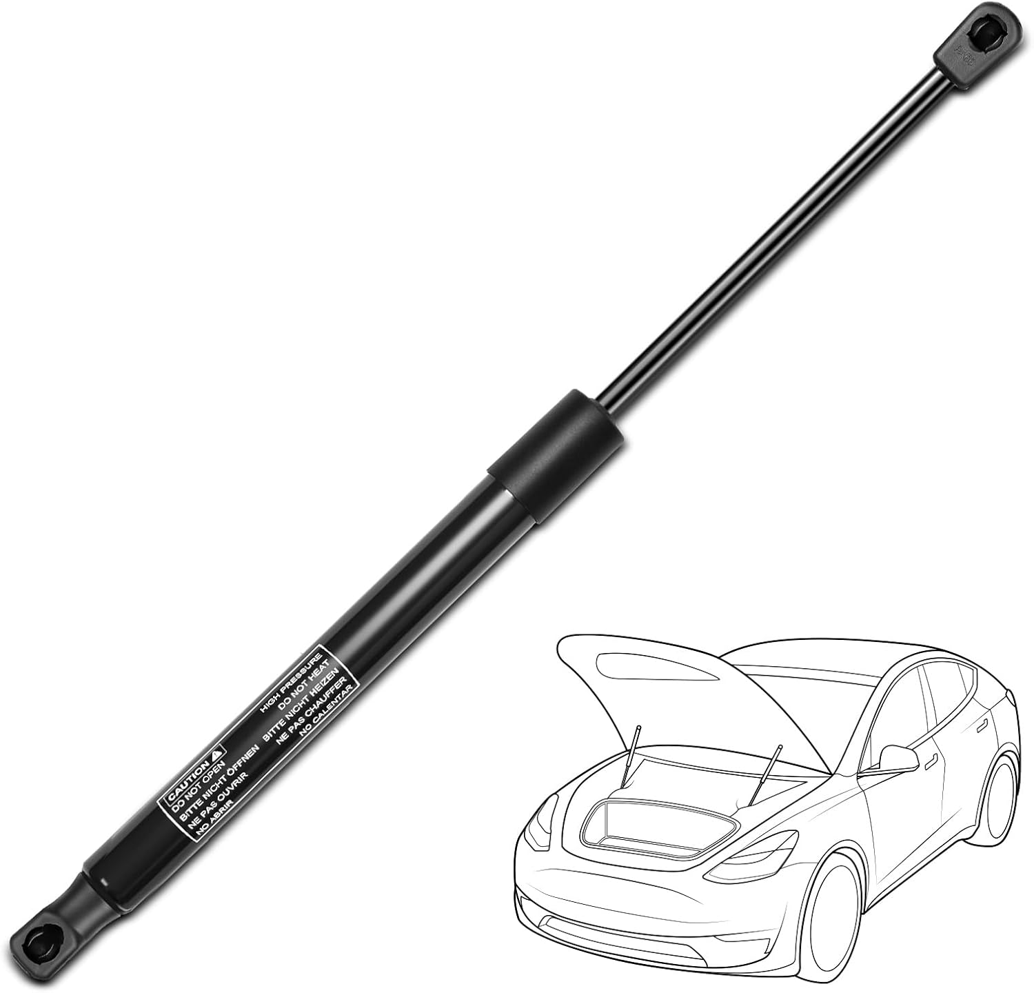 YHTAUTO Front Hood Gas Struts Shocks Replacement for Porsche 2003-2006/2008-2010 Cayenne, Set of 1 Bonnet Lift Supports, Replace# LSC-0645