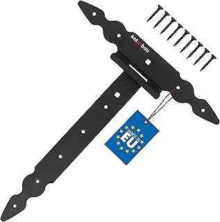 KOTARBAU 300 mm T Hinge in Black Steel | Heavy Door Hinge | Hinge | Gate Hinge | Heavy Door Hinge | Wooden Shutter Hinges | Hinges | Black Hinges | Hinges