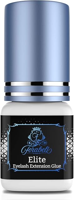 Elite Fast Dry Time Eyelash Extension Glue - Forabeli 5ml / 1 Sec Drying time/Retention  7 Weeks/Maximum Bonding Power/Black Adhesive for Semi-Permanent Extensions/Professional Lash Supplies