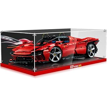 Acrylic Display Case Compatible with Lego Ferrari Daytona SP3 Box Only No Model Dustproof Transparent HD Background Display Case for Lego Technic 42143
