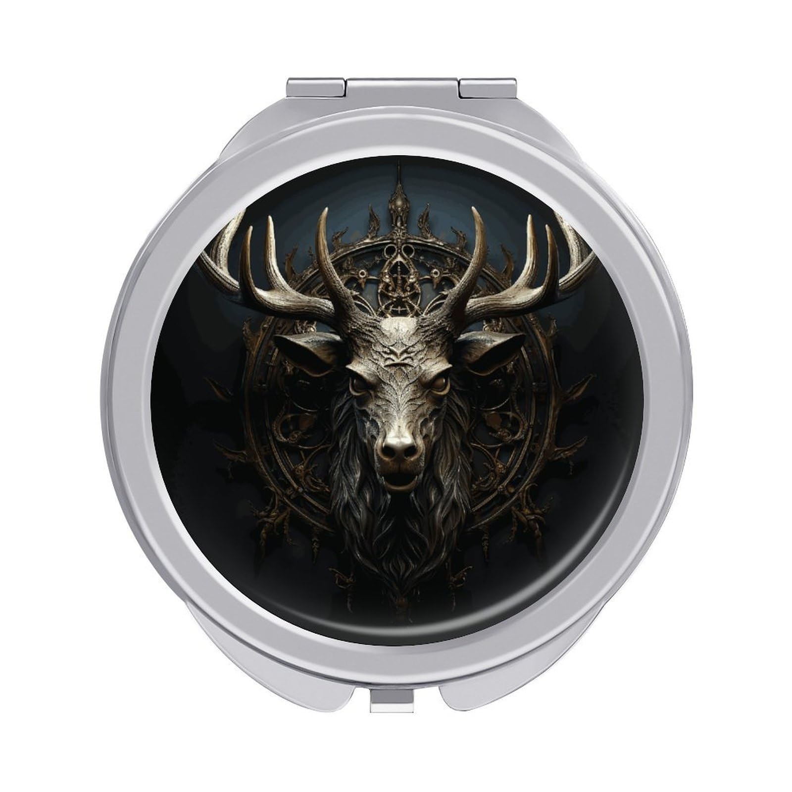 VstaDank Antlers Compact Mirror for Purses Round Fashion Travel Makeup Mirror 2X /1x Magnifying Double Sides Mini Mirrors Portable Pocket Mirrors for Handbag Purse Women Gift