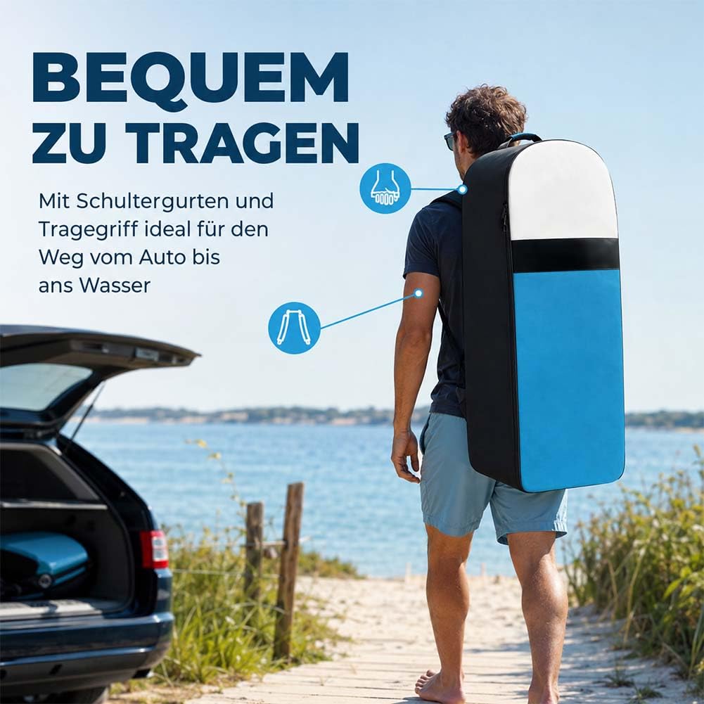SUP Rucksack Tasche für Stand Up Paddle Board, 600D Oxford Paddleboard Tragetasche, Ersatzrucksack für aufblasbares SUP Board, Pumpe, Paddel & Zubehör