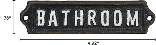 Vista 7 de Letreros decorativos de hierro fundido retro para puerta de metal para mujeres y hombres, decoración de casa de campo, decoración de pared