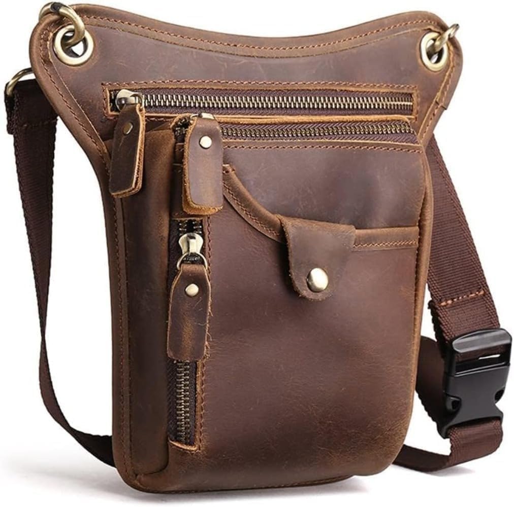 ヒップバッグ レッグバッグ メンズ ウェストポーチ 本革 大容量 多機能 バイク用 腿用バッグ ヒップバッグ アウトドア 防水 耐磨