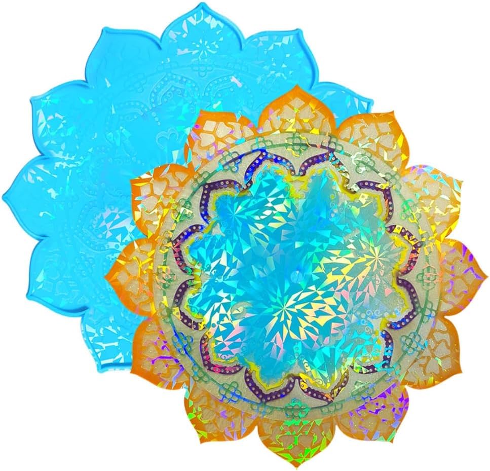Flower Clock Silicone Mold Pendant Epoxy Resin Mold for Home Wall Decoration Nonstick image 2