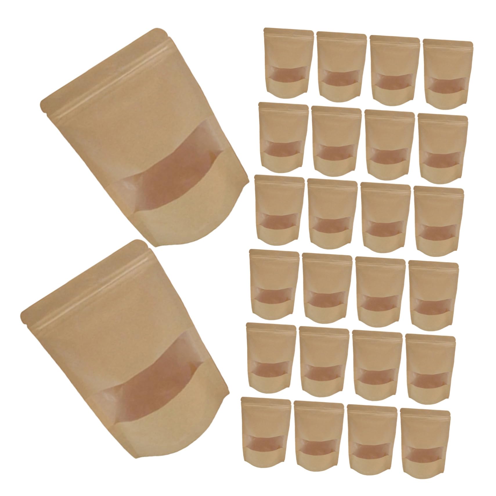Sachet de nourriture papier kraft fermeture éclair contre l'humidité x50