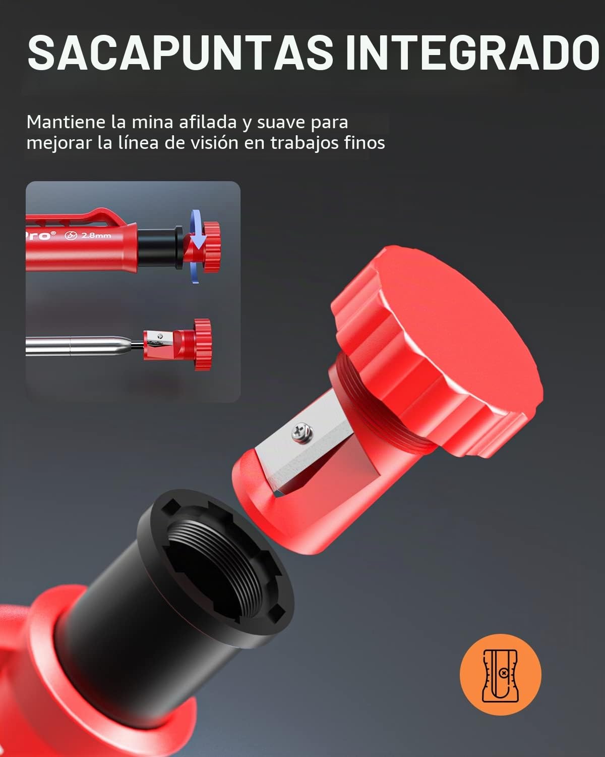 Nicpro 16 lápices mecánicos de carpintero con 42 recargas y herramienta de carburo, marcadores de agujero profundo, lápices de construcción para carpintería resistente