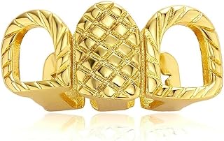 Gold Tooth Cap 3 PCS Pattern Hollow 3 Tooth Gold Silver Color Punk Teeth Caps For Teeth Mouth