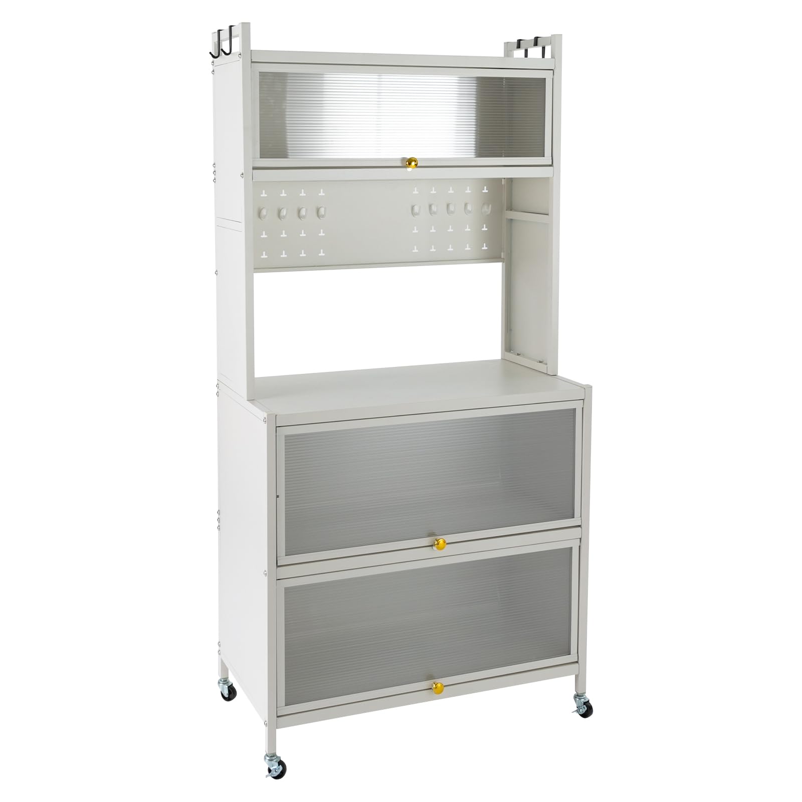 Küchenregal 5-stufiges Lagerregal 80 x 40 x 162.5cm Standregal Küchen Organize, Beweglicher Lagerorganisator mit Rädern Gesamtbelastbarkeit 200kg für Mikrowelle, Kochutensilien