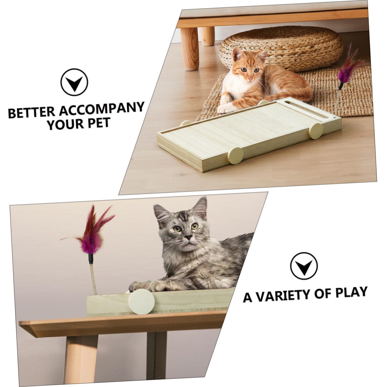 Tiragraffi in Legno per Gatti Resistente e Multifunzionale, Protegge Divani e Mantiene Attivi i Gatti, Accessorio per Giochi Stimolanti in Articoli per Animali Domestici