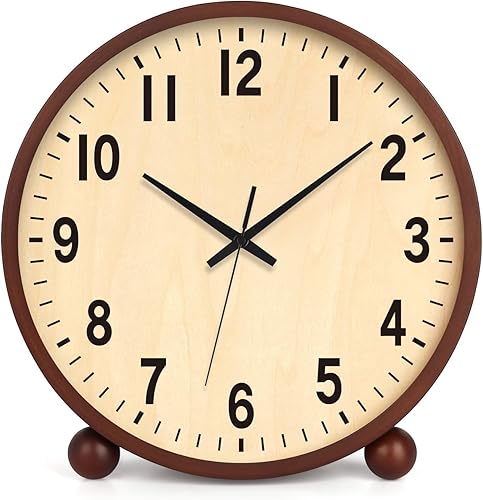 Maxspace Reloj de mesa de madera, reloj de escritorio silencioso sin tictac de 8 pulgadas, funciona con pilas, reloj analógico de escritorio para disponible en Yaxa Colombia
