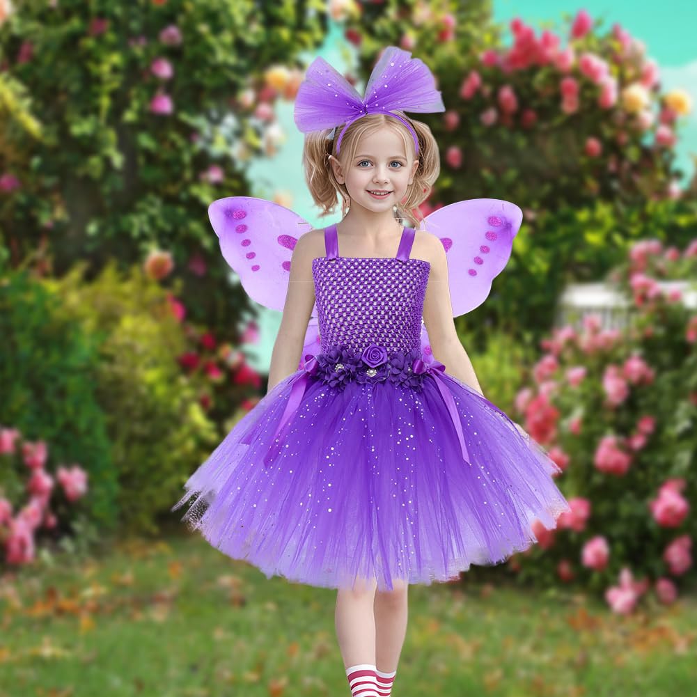 Layers Tulle Skirt Tutu Girls' Purple Ballet Dress for Ballerina