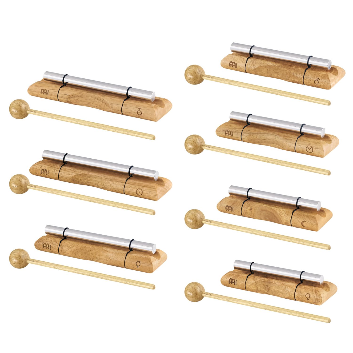 Meinl Sonic Energy EC-SET-CHA-7 Chimes Chakra - Juego de 7 varillas sonoras con gamuza de microfibra Keepdrum