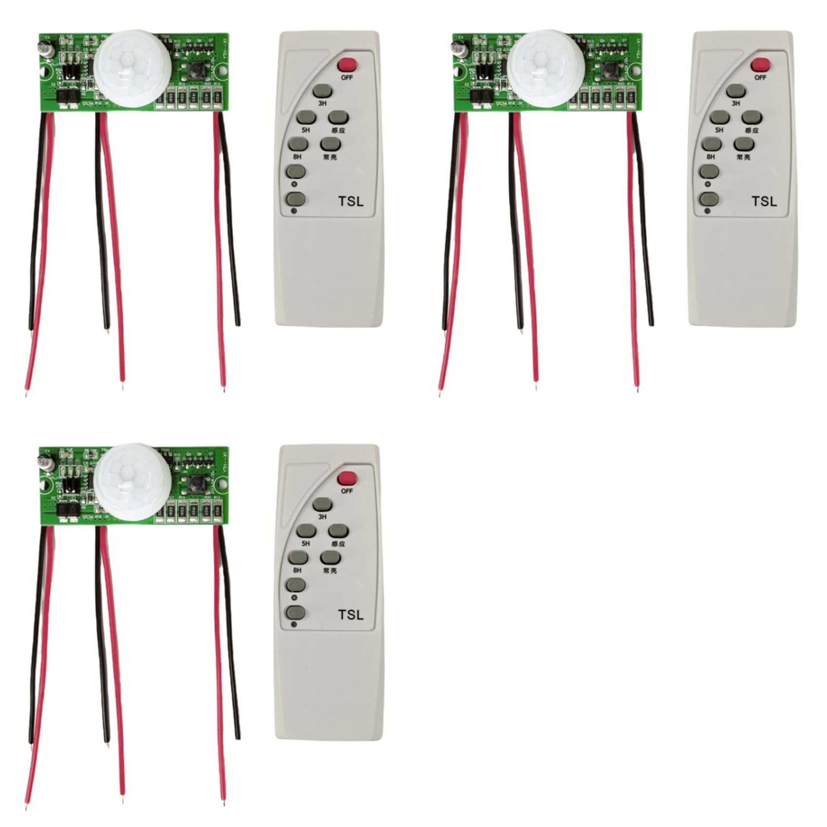 Jnchdghwa As Shown 3X 3.2V 3.7V Solar Lamp Board Solar Light Circuit Board Infrared Human Induction Solar Street Light Driver Board
