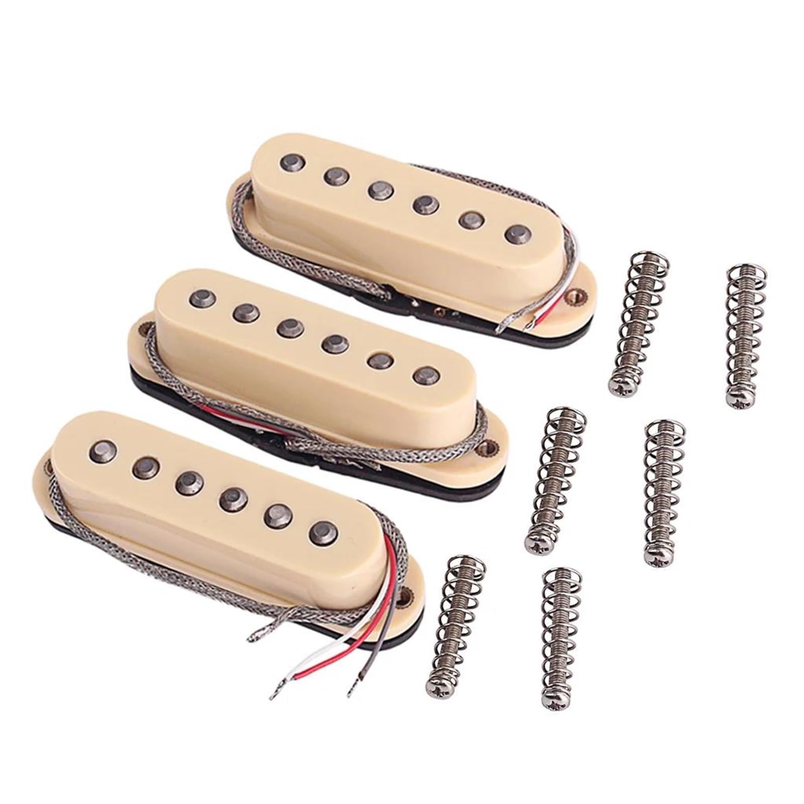 Zestaw Przetworników Do Gitary Elektrycznej 3 X Beige Single Coil O Rozstawie 48-50-52MM