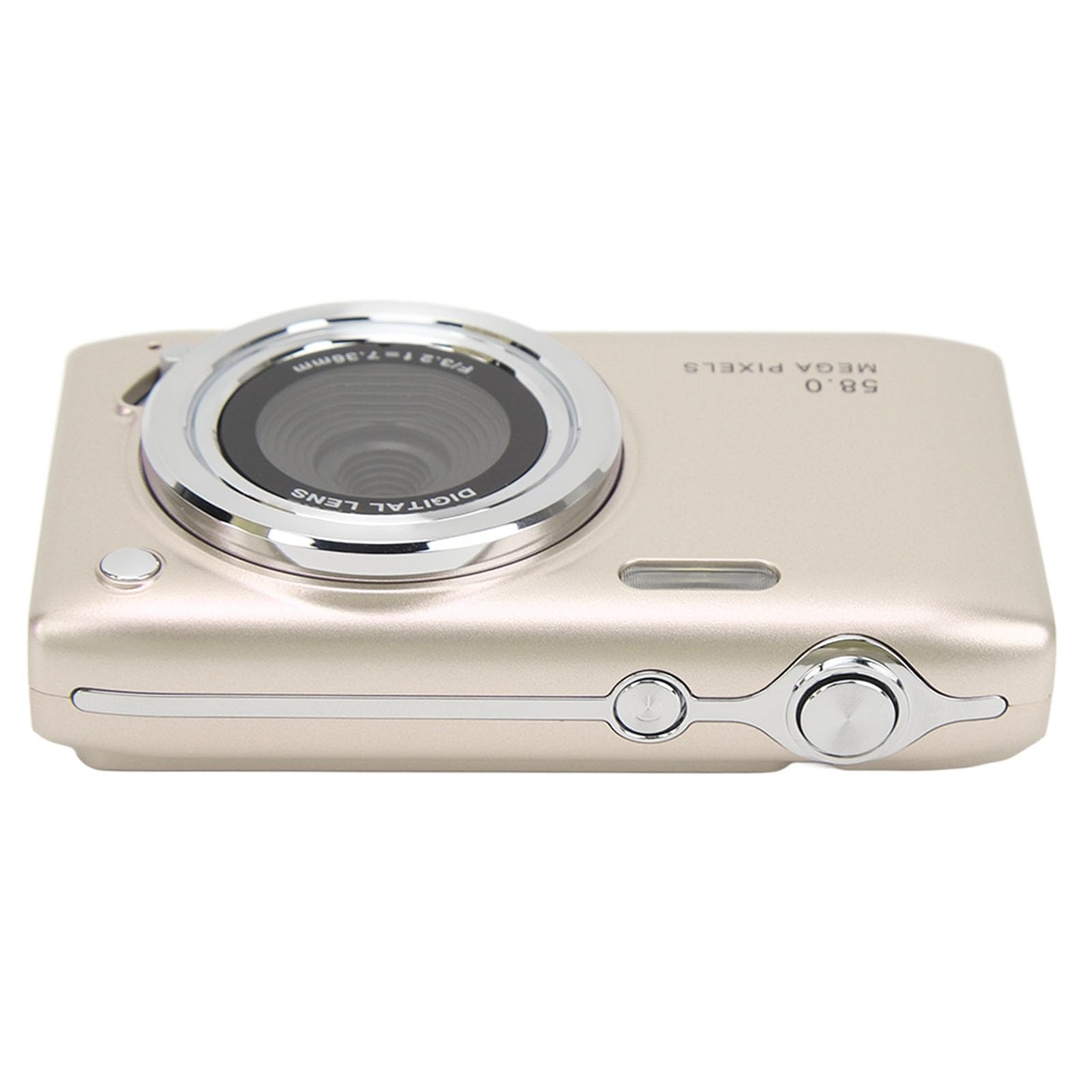 Fotocamera Digitale, 4K HD 58MP Zoom 16X Macro Focale Fissa Schermo da 2,88 Pollici Videocamere per Fotografia Temporizzata, con Cinturino, per Varie Scene (GOLD)