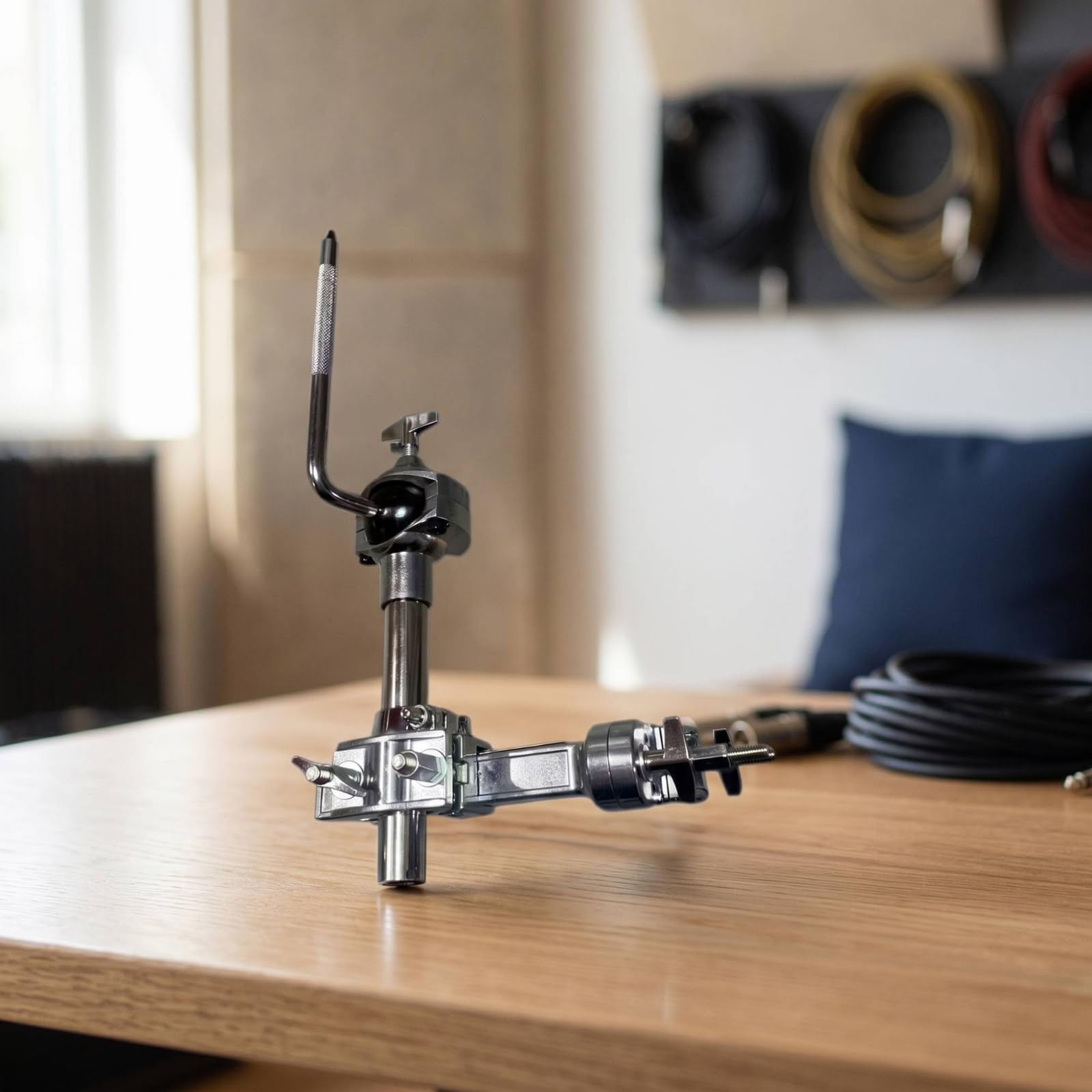 Amagogo Clamp per Batteria Morsetto Hardware Supporto Asta Staffa Regolabile in Metallo Durevole Fissaggio Sicuro Installazione Compatta Adatto a Batteristi Professionisti Sessioni Studio
