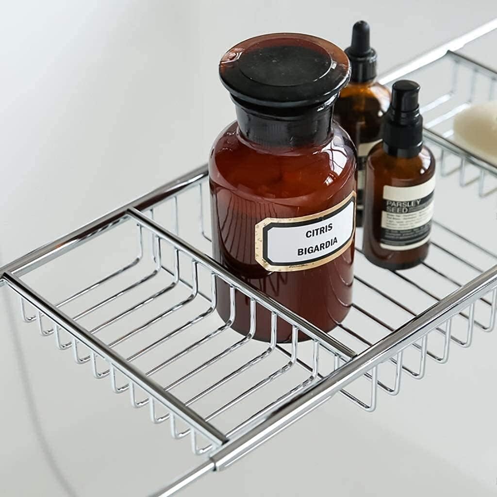 Bathtub Cover Bathroom Bathtub Shelf Expansion Board Multifunction Bathing Shelf Household Stainless Steel Metal Bathtub Frame Foldable Bathtub Cover Bath Tray