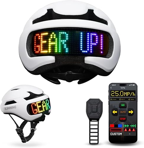 Casco de bicicleta con luz  Casco de bicicleta con pantalla LED DIY para scooter, bicicleta, monopatín  Casco de pantalla LED con patrones