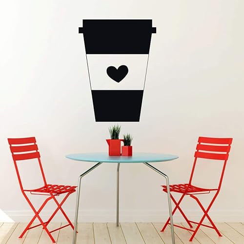 Coffee Cup Decal  Vinyl Home Decoration for Coffee Lovers  Perfect Decor for Laptops and Water Bottles  Small, Medium, Large, X - Large  Black,