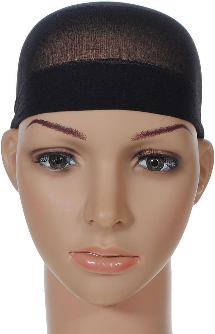 Quality WIG CAP Nylon MUST HAVE One Size BLACK (2 Pack)