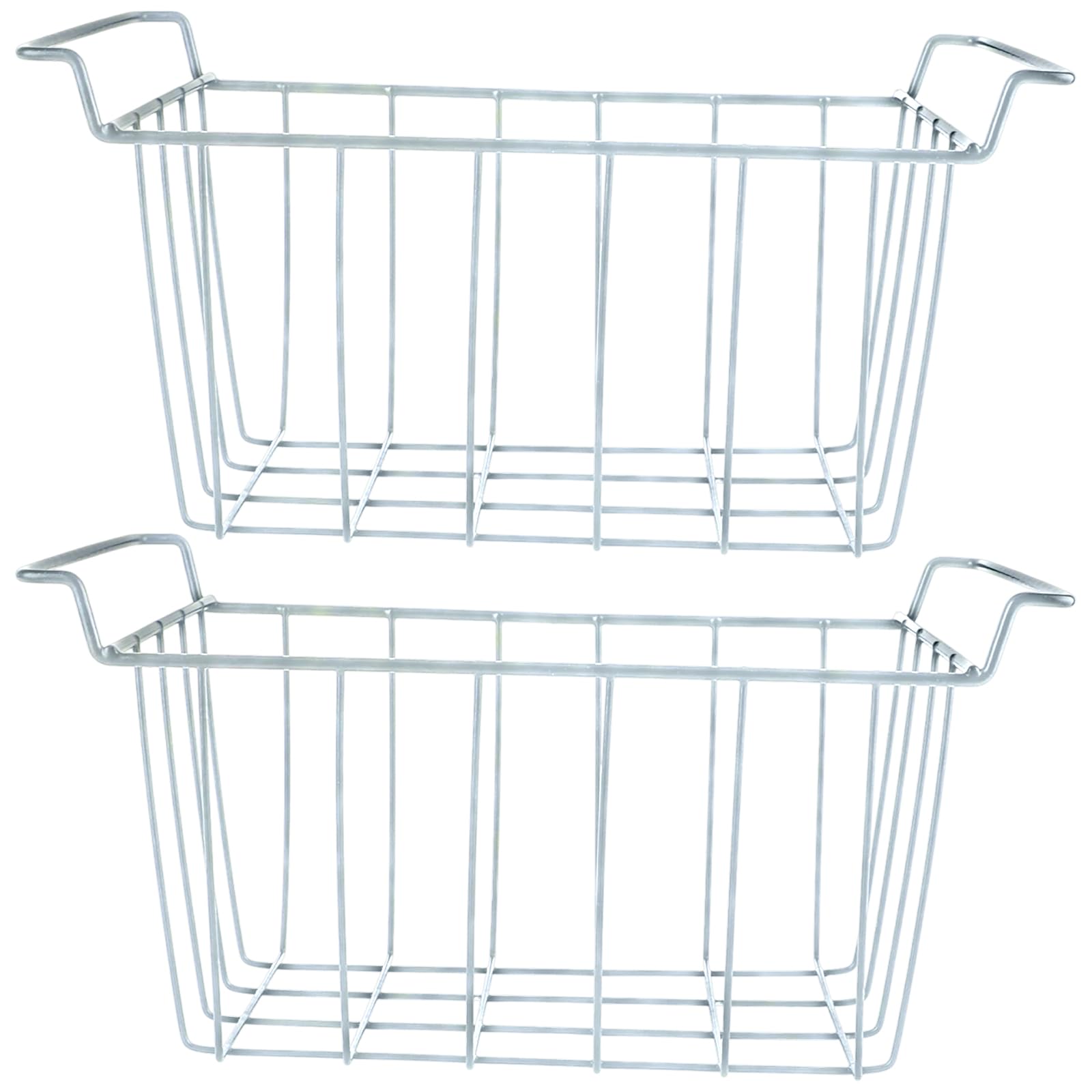 Buxuaaaa 2 Pack Freezer Organization Baskets Sturdy Wire Meshes Containers for Efficient Fridge Space Utilization Iceboxes Storage Container