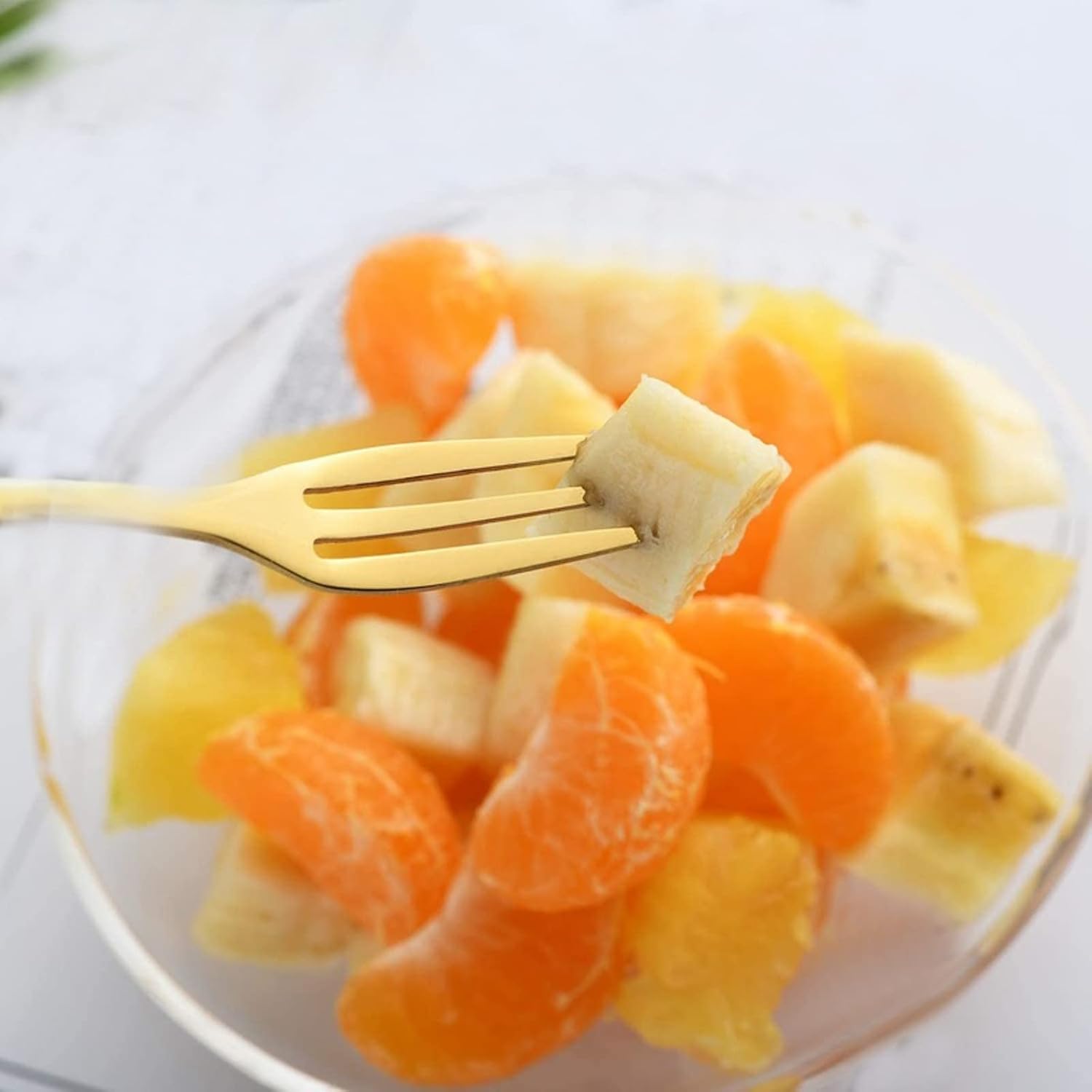 Dinner Forks Stainless Steel Cake Fruit Fork, Tasting Dessert, Kitchen Accessories (color: Gold)