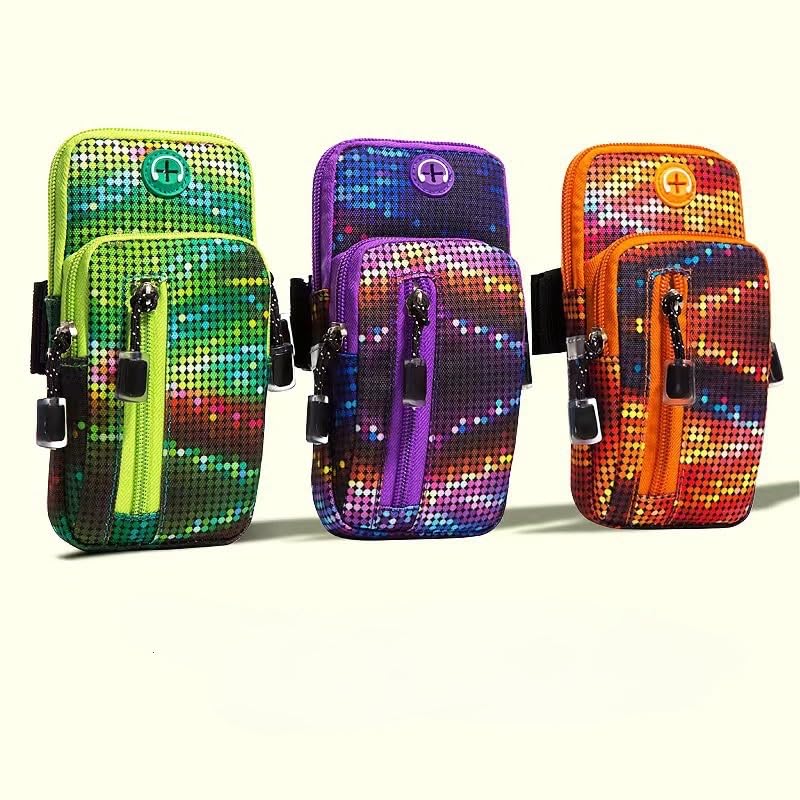 ALTALIVA 3 Colors Sweat-Proof Running Arm Bands with Earphone Holes and Pocket for Sport Jogging Workout Gym Exercise Fitness (Light Green)