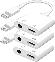 Vista 10 de [Certificado MFi de Apple] Adaptador de carga y audio 2 en 1 para iPhone, dongle divisor de Lightning a conector de auriculares de 3.5mm, compatible