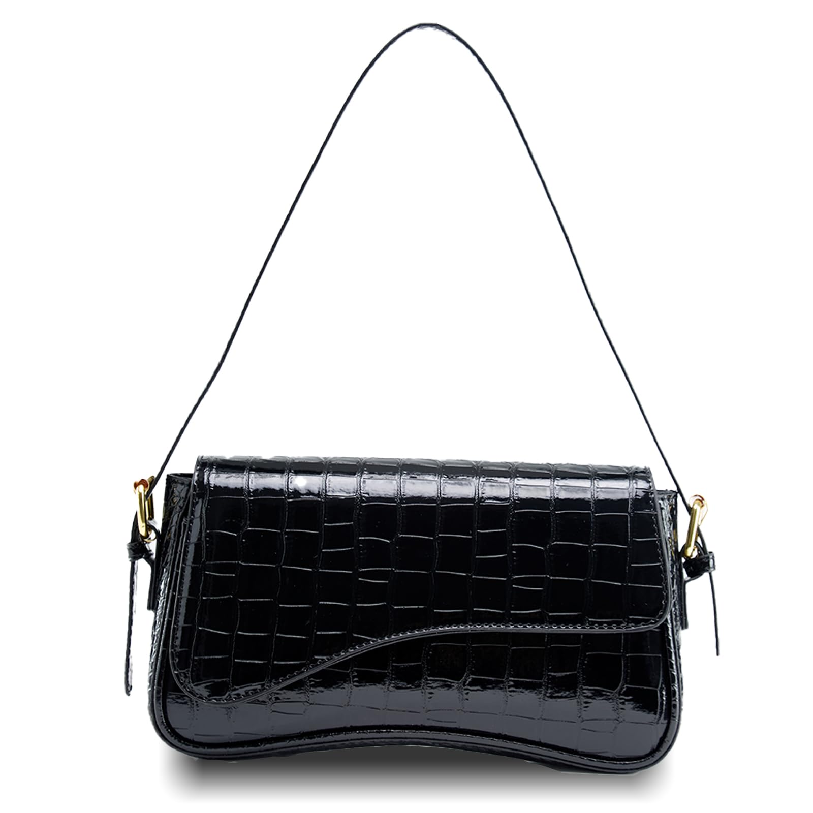 Shoulder Bag for Women Trendy Purse PU Leather Hobo Handbags Clutch Saddle Bag with 2 Removable Stra