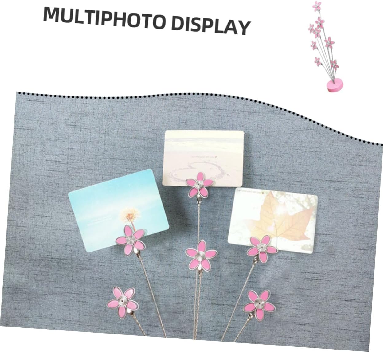 Flower Memo Folder Holder Desk Decor Photo Clip Stand Stainless Steel Multi-Photo Wedding Decor
