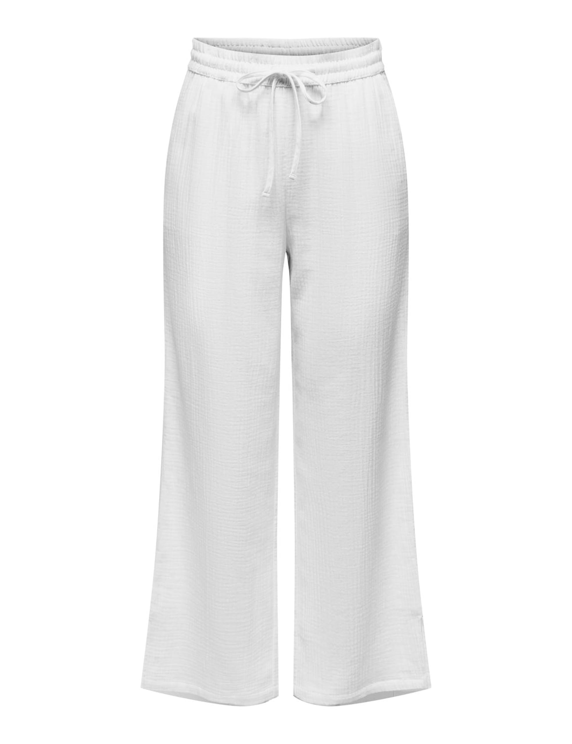 JdY Women's Jdytheis Life Pant WVN Noos Trousers with Wide Leg and high Waistband and Side Pockets, Cloud Dancer, S / 32L